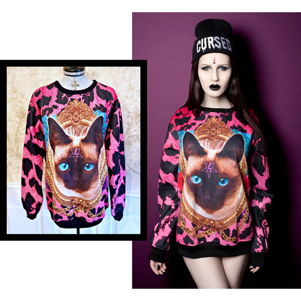 Killstar Kill Star Siamese Cat Sweatshirt Pullover Visual Kei Punk Goth Emo 2013